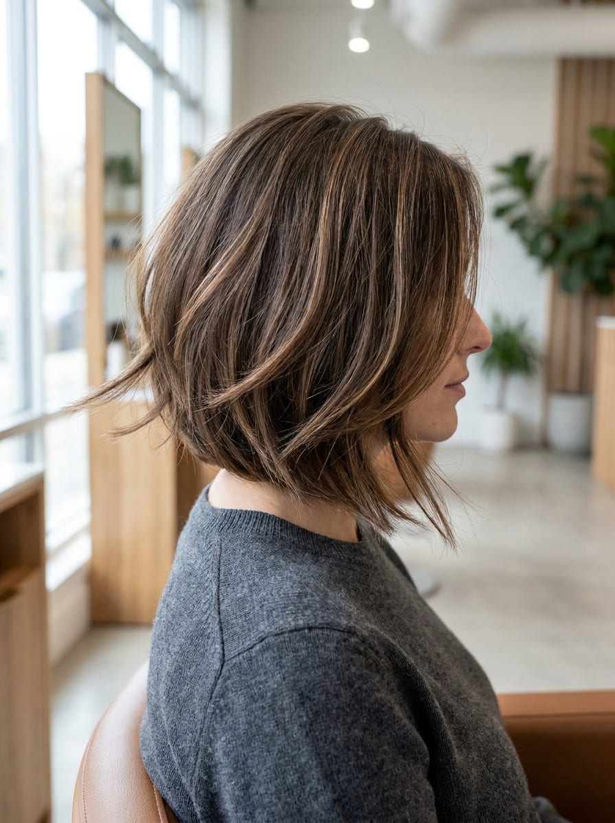 Weich gestufter asymmetrischer Bob - Asymmetrischer Bob